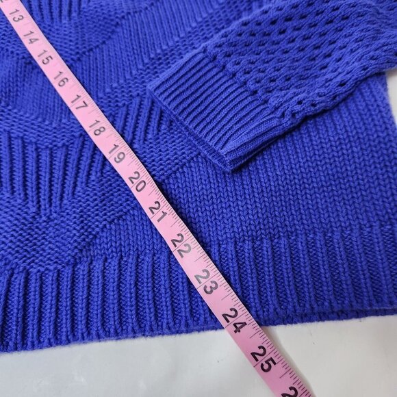 Lilly Pulitzer Women's Size Blythe Pullover Sweater Blue Open Knit - Picture 3 of 6
